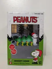 7 ft. Snoopy Pulling Christmas Tree With Woodstock LED Inflatable