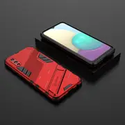 For Samsung A02 /M02 Shockproof Dual-Layer Stand Cover - Red