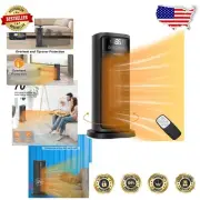 Portable 1500W Room Heater with Timer & Tip-Over Protection - Black Tower Design