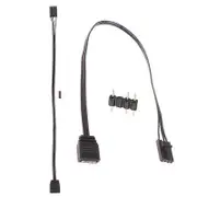 2Pcs for 4PIN RGB to Standard ARGB 3-Pin 5V Adapter Connector RGB Cable 25cm Black