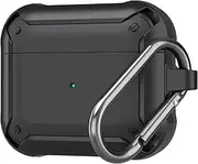 ProCase Protective Cover for AirPods 3 Case 2021, Shockproof Scratch Resistant TPU Carrying Case Skin with Keychain for AirPods 3 Charging Case 2021 Front LED Visible -Black