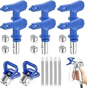 Airless Paint Nozzles Set Reversible Spraying Machine Tips Airless Paint Spray Guns Airless Sprayer Spraying Machine Parts with 2 Nozzle Guards and 5 Filters