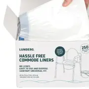 Value Pack Medical-Grade Disposable Commode Liners - 250 Count Universal Fit