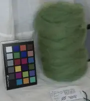 Green Romney wool roving for spinning weaving felting fiber arts kni, crochet