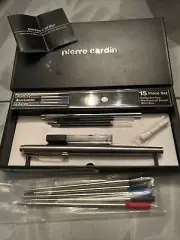 Pierre Cardin 13 PCs Ballpoint Silver Pen Mechanical Pencil Mini Pen Set Case