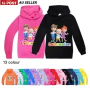 Kids Cocomelon Print Hoodie Boys Girls Casual Hooded Top Pullover Sweatshirt AU