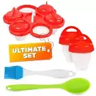 6 Pcs Egg Boiler Set for Hard Boiled Eggs with Silicone Cups & Holder, 8.8 X 8.8