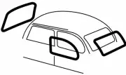 EMPI 3589 CAL-LOOK 4 PC WINDOW GLASS KIT 1973-1979 SUPER BEETLE BAJA DUNE BUGGY