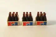 3 Vintage 1960s Pepsi Bottle 6 Packs scaled for Barbie & GI Joe -12 in Figure
