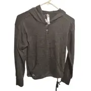 Adidas Standard Essentials Slub Women's Recycled Hoodie Gray XS Casual Preppy