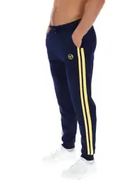 Sergio Tacchini Mens Track Pants Damarindo Track Bottoms in Maritime Blue Lemon