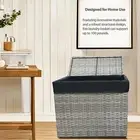 Wicker Laundry Basket With Lid and Wheels, Collapsible Rattan Clothes Hamper ...