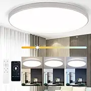 SILAMPDI Led Ceiling Light, 24W IP44 Waterproof Bathroom Lights Fixture 3000-6500K Flush Ceiling Light Dimmable with Remote Control 1700LM Led Lights for Bedroom Kitchen Living Room