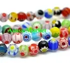 30 x loose millefiori glass beads mixed colours 8mm jewellery crafts drawbench