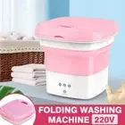 Mini Portable Washing Machine Laundry Tub Foldable Clothes Bucket Dryer 220V