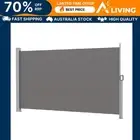 Side Awning Sun Shade Outdoor Retractable Privacy Screen 2X3M Grey Patio S -GREY