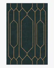 185' x 275' | Machine Washable Runner Rug | Kid & Pet Friendly | Indoor Rug | Bryant Marine Blue & Gold Flatwoven Rug by The Hiltons | Ruggable