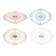 4 Pack Retro Lace Oval Placemats 31x42cm French Crochet Doilies 4 Colors Set