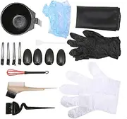 Labymos Ha Dye Tool Kit Color Mixing Bowl Ha Dye Brush Ha Dye Comb Ha Tint Mixer Ear Covers 4 Hadressing Clips 1 Ha Coloring Shawl 1 Pa Gloves Ha Dyeing Highlighting Cap with Hook