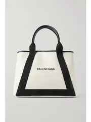 [Balenciaga] Balenciaga - Leather-trimmed Two-tone Canvas Tote - White - One size One size White