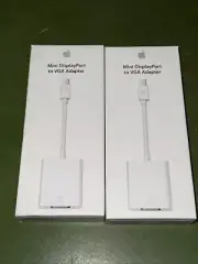 2 Genuine Apple Mini DisplayPort (Thunderbolt) VGA Adapter MB572Z/B NEW SEALED