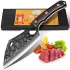 Hand Forged Viking Knife Boning Knife with Sheath Meat Cleaver Butcher Knife