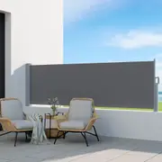 1X3M Instahut Side Awning Sun Shade Outdoor Blinds Retractable Screen Grey