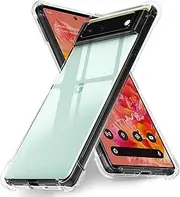 [Ferilinso] Designed for Google Pixel 6 5G Case, Shockproof Protective Phone Case Slim Cover, Military Grade Protection, 10X Anti-Yellowing,Clear