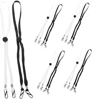 10Pcs Adjustable Hat Lanyard Clips Windproof Loss Straps for Face Masks Gloves Hats Secure Accessory Holder for Women Men Seniors