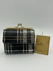 NWT Patricia Nash Leather Astor Wallet Black & White Plaid Coin - Photo Sleeves
