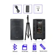 15" Active Stage PA Speaker + Speaker Stand Universal Adjustable Height Tripod