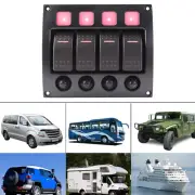4 Gang LED Rocker Switch Panel W/ Circuit Breakers For RV Car Marine Boat 1PC (for: Volvo)