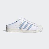 adidas 穆勒鞋 Superstar Mule 白 藍 粉藍 女鞋 皮革 懶人鞋 愛迪達 H05738