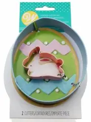 Wilton Easter Egg and Mini Bunny 2 pc Metal Cookie Cutter Set