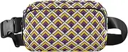 [GuoChe] Fashion Fanny Pack Waist Bag Unisex Adults Happy Halloween Yellow Purple Water Resistant Crossbody Passport Bag with Adjustable Strap for Travel Running Hiking, Happy Halloween75, 8" x 5.3" x 2.3",