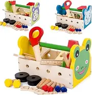 ERINGOGO 1 Set Wooden Tool Box for Multi Function Educational Tool Box Solid for Boys to Enhance Sharing Skills and Knowledge