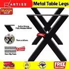 ARTISS 2x Metal Table Legs 71x60cm Desk Bench X-Shape Dining Coffee Table Legs