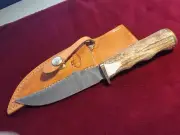 Damascus Skinning Knife Hand Made By Me Blade Made In Yhe USA Of Top Workmanship