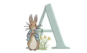 Peter Rabbit Embroidered Quilt Label Personalized Adorable Choice of Letter