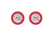 2x Cuisena Round Stainless Steel Meat Thermometer w Silicone Baking Cooking Red