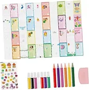 Rainbow Scratch Art Painting,Dot Color Painting Paper Set Craft Drawing Book Squeegee Art Paint Kit, for Girls and Boys Kids