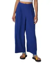 Columbia Anytime Wide Leg Pants Women's Medium Dark Sapphire Omni-Wick Stretch