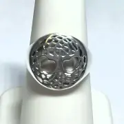 Tree of Life Plain silver 925 Sterling Silver Ring Jewelry s.6.5 JY3459