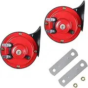 HEALEEP 1 Pair Car Air Horn Loud Train Horn for Trucks Motorcycles with Brackets Durable Snail Design for Enhanced Sound Output
