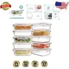 Borosilicate Stackable Meal Prep Containers - 22oz with Leak-Proof Lids