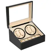 AU 6 Gift Watch 4 Winder Automatic Dual Motor Display Box Leather Storage Case
