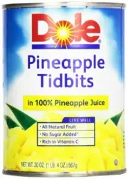 Dole Pineapple Tidbits In Its Own Juice (20 Oz. Cans, 12 Per Case)