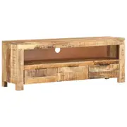 TV Cabinet 110x30x40 cm Solid Wood Rough Mango vidaXL