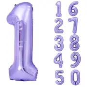 40 Inch Giant Purple Number 1 Balloon Helium Mylar Foil Number Balloons for B...