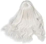 Doll Wig, 1/6 Ball Jointed Doll Hair Wig for 15.5-17cm Doll, Soft Touch Trimmable Heat Resistant Doll Wig with Bangs for Doll Dress Up (Silver)